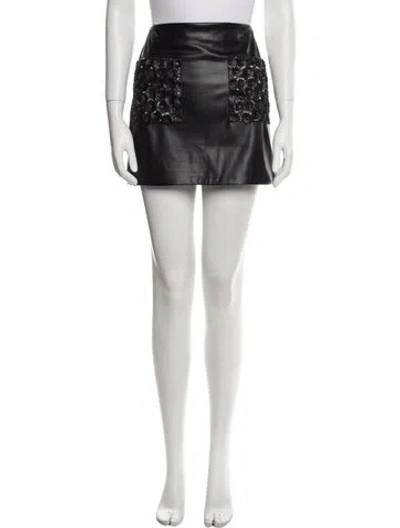 Pre-owned Ramy Brook Sequin Embellishments Mini Skirt In Black