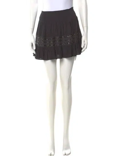 Pre-owned Ramy Brook Sequin Embellishments Mini Skirt In Black