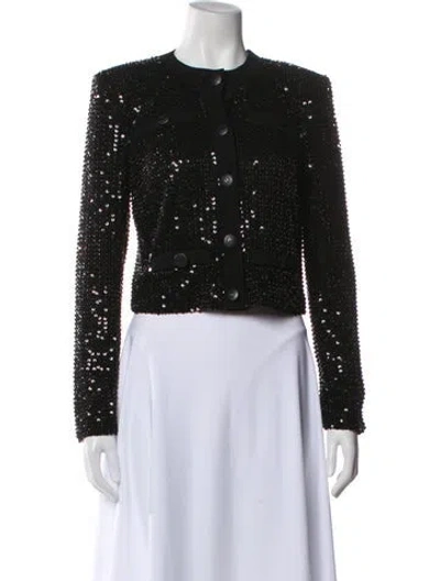 Pre-owned Ramy Brook Sequin Evening Jacket In Black