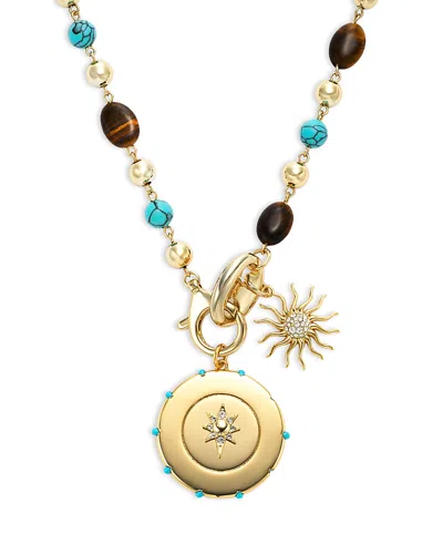 Ramy Brook Serra Beaded Charm Necklace, 17.72 In Gold