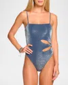 RAMY BROOK SEVYN SPARKLE CUTOUT ONE-PIECE SWIMSUIT