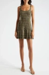 Ramy Brook Shane Tweed Minidress In Dark Sage Tweed
