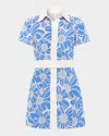 Ramy Brook Shannon Chambray Button Down Mini Dress In Indigo Chambray