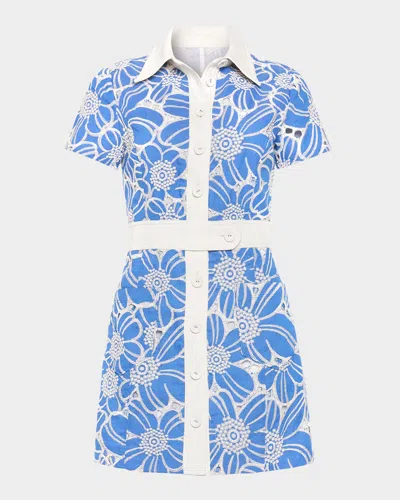 RAMY BROOK SHANNON EMBROIDERED CHAMBRAY MINI DRESS