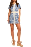 Ramy Brook Shannon Chambray Button Down Mini Dress In Indigo Chambray