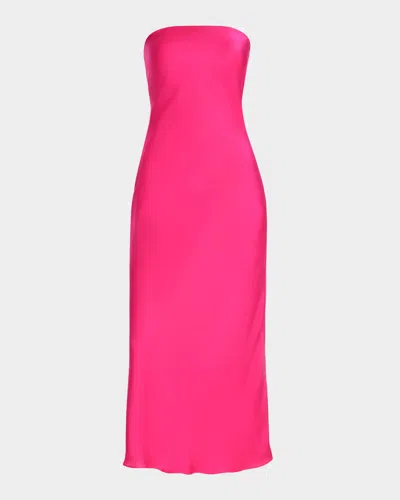 Ramy Brook Shauna Strapless Cowl-back Midi Dress In Pink Petunia