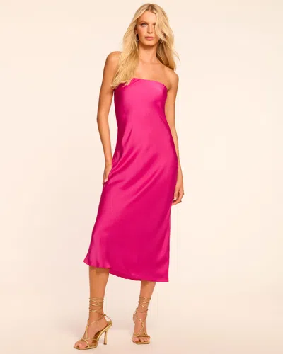 Ramy Brook Shauna Strapless Cowl-back Midi Dress In Pink