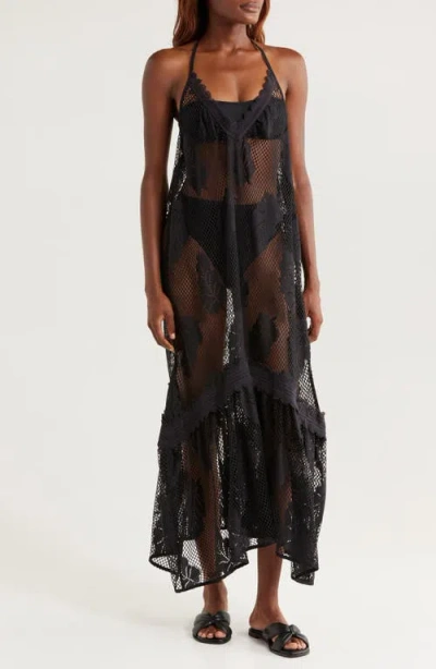Ramy Brook Shea Sheer Cover-up Sundress In Black