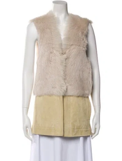 Pre-owned Ramy Brook Shearling Fur Jacket In White