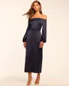 Ramy Brook Shiyan Off-the-shoulder Midi Dress In Blue