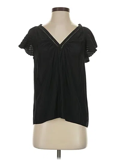 Pre-owned Ramy Brook Short Sleeve Blouse In Black