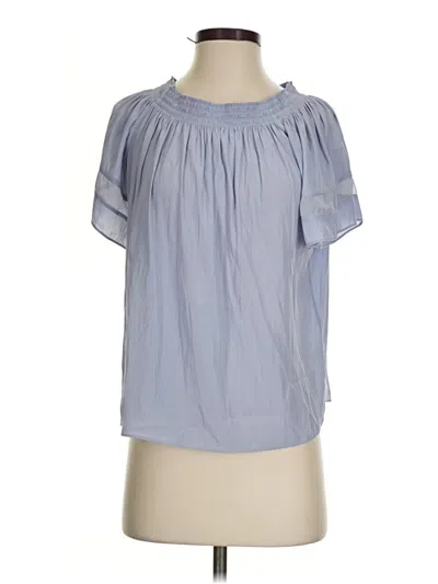 Pre-owned Ramy Brook Short Sleeve Blouse In Blue