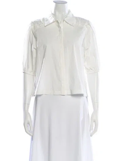 Pre-owned Ramy Brook Short Sleeve Blouse W/ Tags In White