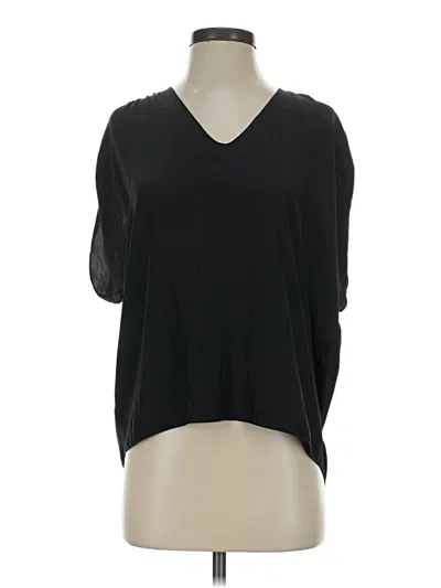 Pre-owned Ramy Brook Short Sleeve Top Black V-neck Tops