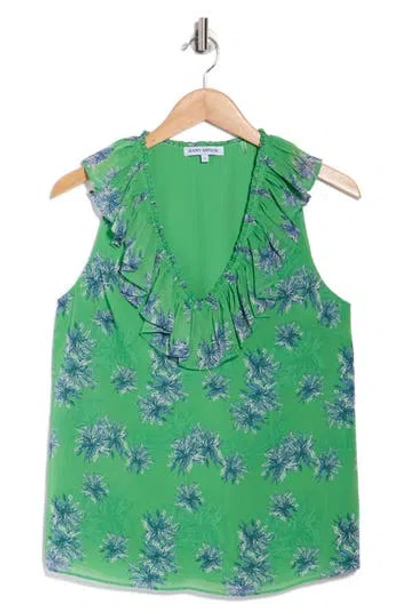 Ramy Brook Sibyl Fern Ruffle Top In Green