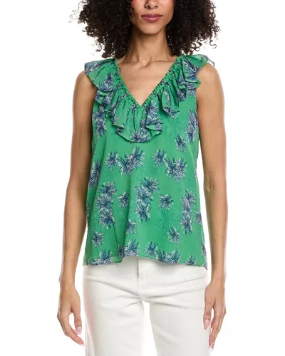 Ramy Brook Sibyl Fern Ruffle Top In Green