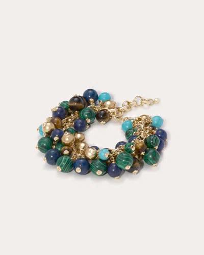 Ramy Brook Sienna Mixed Stone Shaky Bead Statement Bracelet In Green