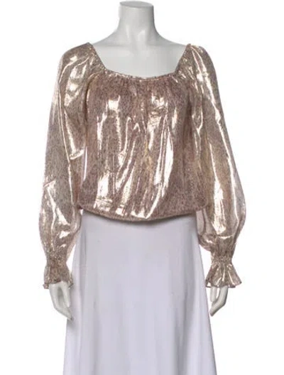 Pre-owned Ramy Brook Silk Animal Print Blouse In Pink