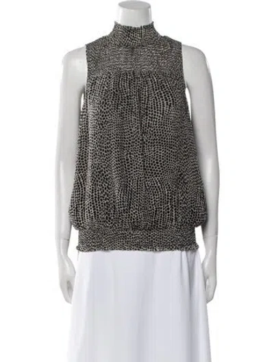Pre-owned Ramy Brook Silk Animal Print Skirt Set In Black