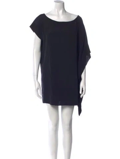 Pre-owned Ramy Brook Silk Bateau Neckline Blouse In Black