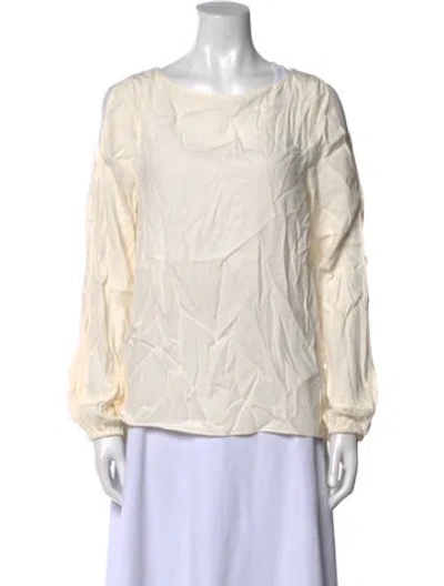 Pre-owned Ramy Brook Silk Bateau Neckline Blouse In Neutral