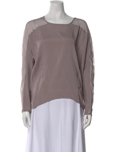 Pre-owned Ramy Brook Silk Crew Neck Blouse In Purple