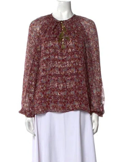 Pre-owned Ramy Brook Silk Floral Print Blouse