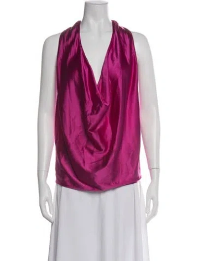 Pre-owned Ramy Brook Silk Graphic Print Blouse In Multi