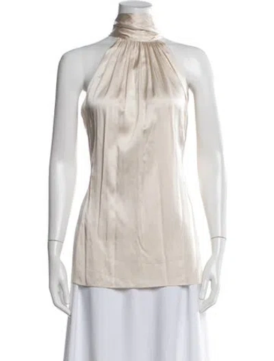 Pre-owned Ramy Brook Silk Halterneck Blouse In Neutral