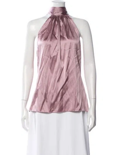 Pre-owned Ramy Brook Silk Halterneck Blouse In Pink