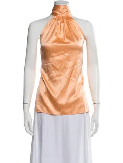 Pre-owned Ramy Brook Silk Halterneck Blouse W/ Tags In Neutrals