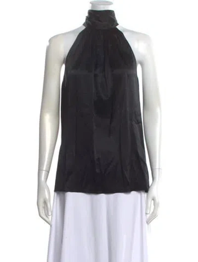 Pre-owned Ramy Brook Silk Halterneck Top In Black