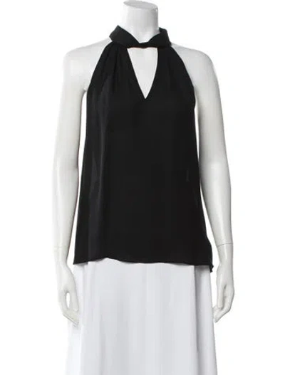 Pre-owned Ramy Brook Silk Halterneck Top In Black