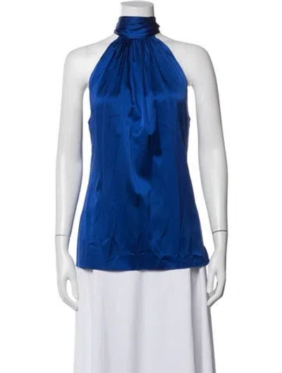 Pre-owned Ramy Brook Silk Halterneck Top In Blue
