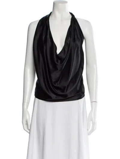 Pre-owned Ramy Brook Silk Halterneck Top In Brown