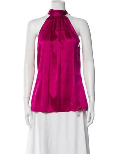 Pre-owned Ramy Brook Silk Halterneck Top In Pink