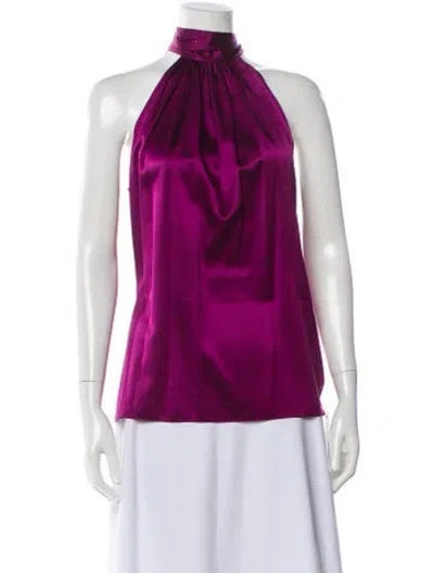 Pre-owned Ramy Brook Silk Halterneck Top In Purple