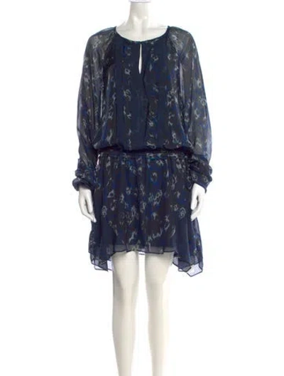 Pre-owned Ramy Brook Silk Knee-length Dress In Blue