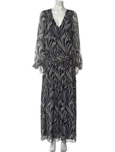 Pre-owned Ramy Brook Silk Long Dress In Blue