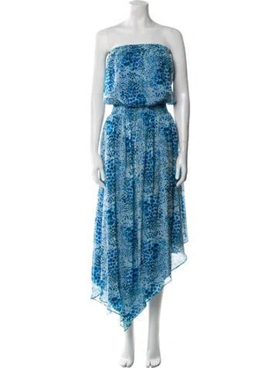 Pre-owned Ramy Brook Silk Long Dress In Blue