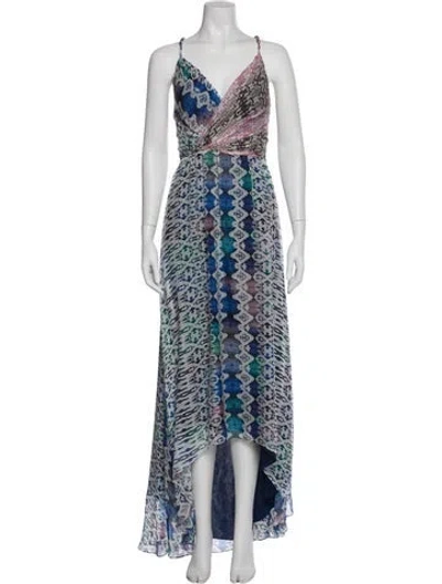Pre-owned Ramy Brook Silk Long Dress In Blue