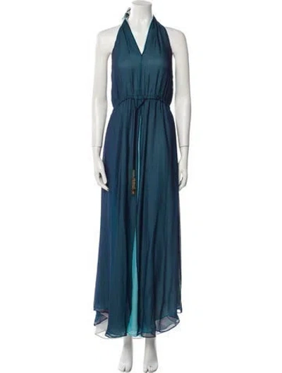 Pre-owned Ramy Brook Silk Long Dress In Blue