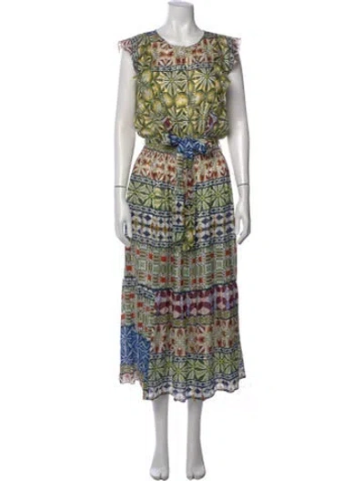 Pre-owned Ramy Brook Silk Long Dress In Green