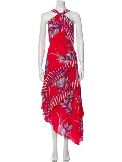 Pre-owned Ramy Brook Silk Long Dress In Red