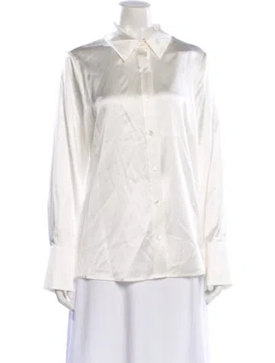 Pre-owned Ramy Brook Silk Long Sleeve Blouse W/ Tags In White