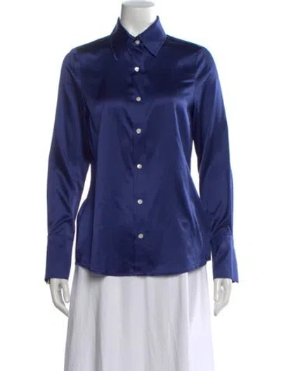 Pre-owned Ramy Brook Silk Long Sleeve Button-up Top