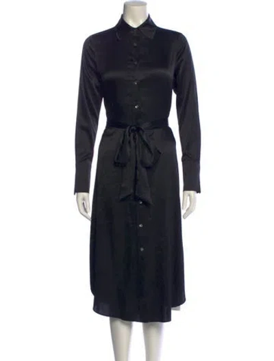 Pre-owned Ramy Brook Silk Midi Length Dress In Black