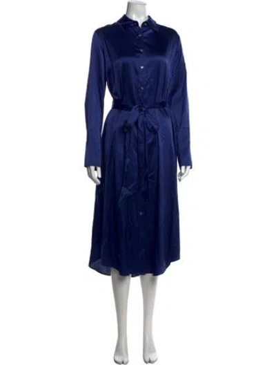 Pre-owned Ramy Brook Silk Midi Length Dress In Blue