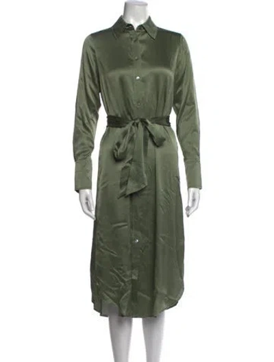 Pre-owned Ramy Brook Silk Midi Length Dress In Green