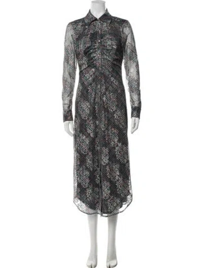 Pre-owned Ramy Brook Silk Midi Length Dress In Multicolor